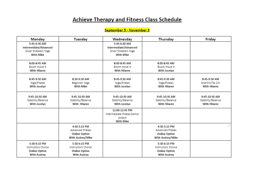Schedule